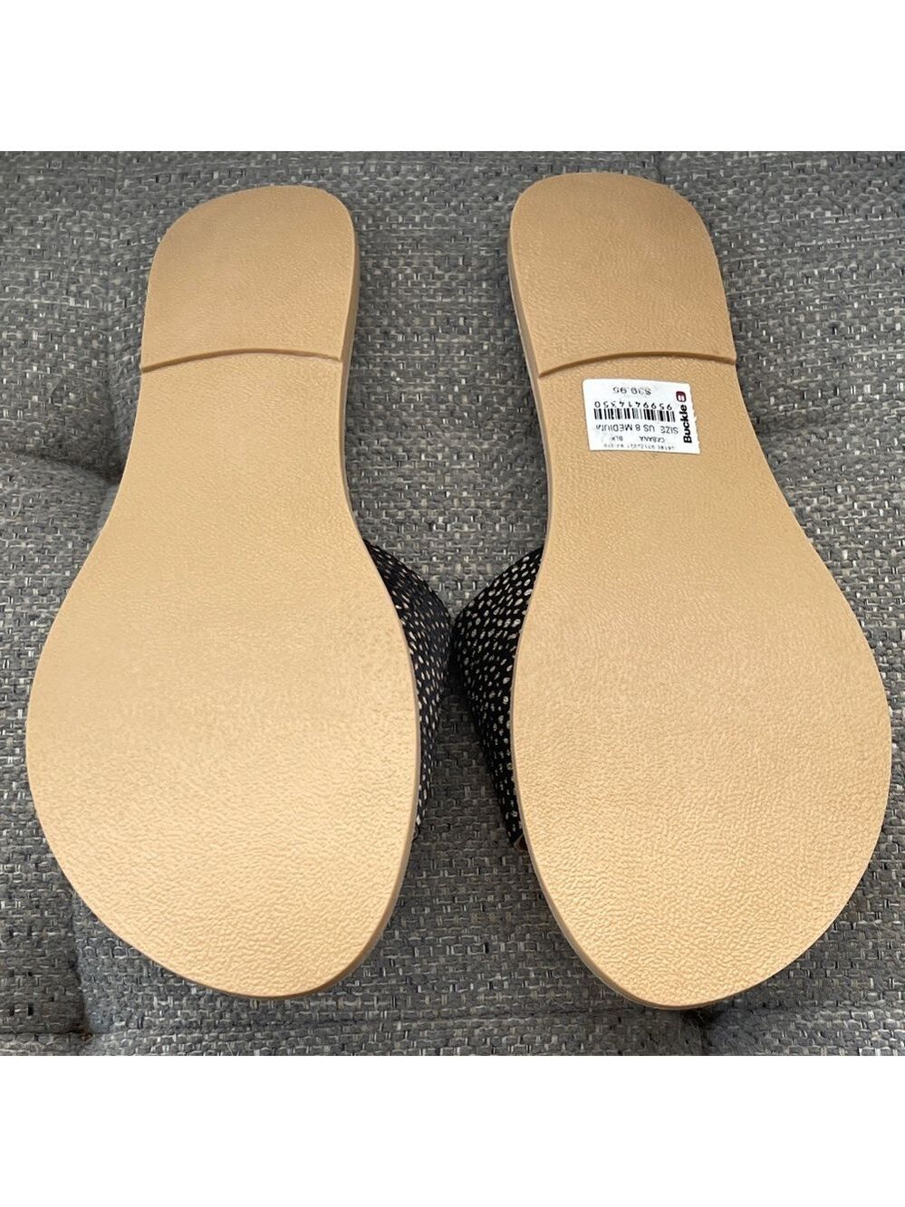 NEW Buckle Black and Tan Sandals size 8 - Picture 3 of 4